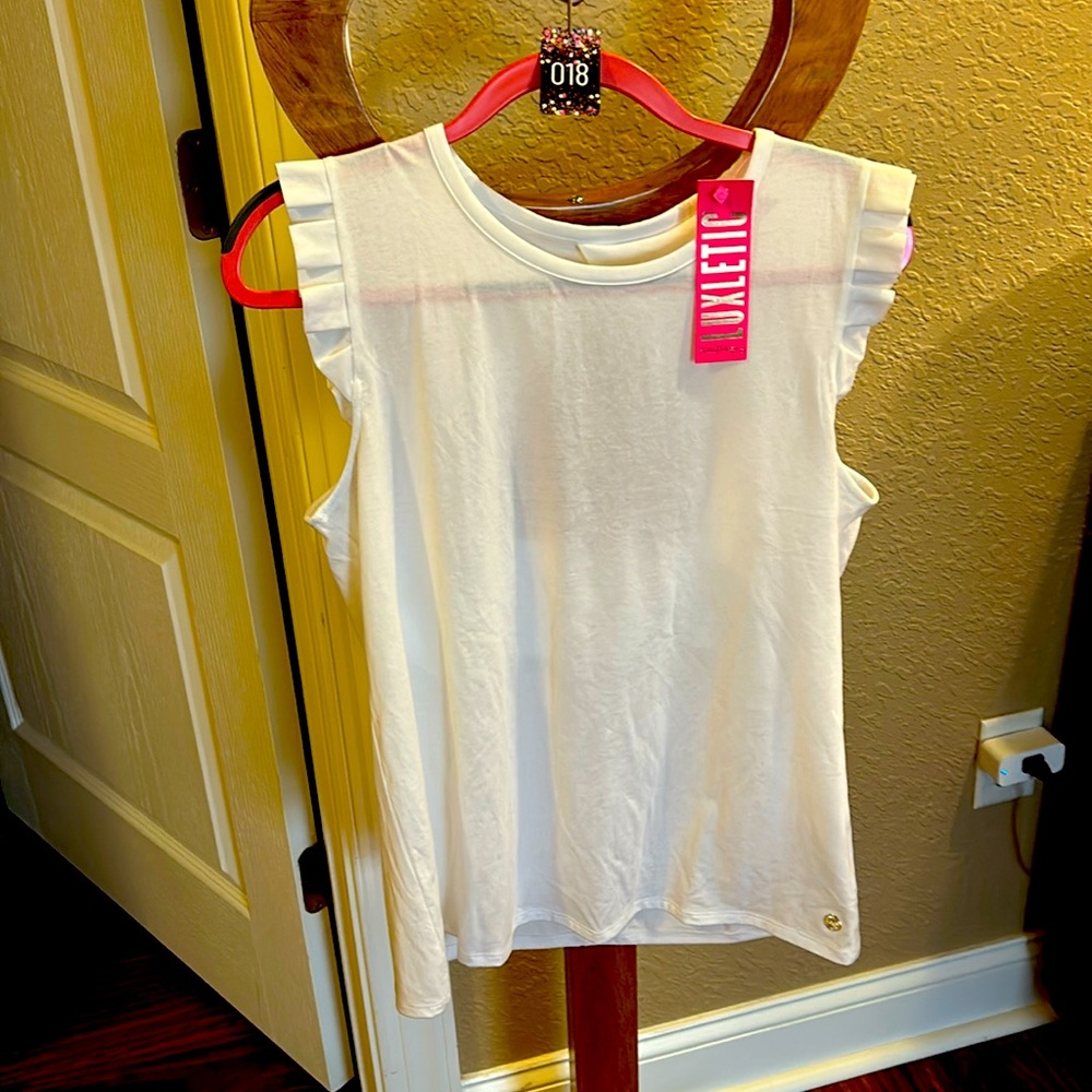 Lilly Pulitzer Braxton top resort white size L NWT